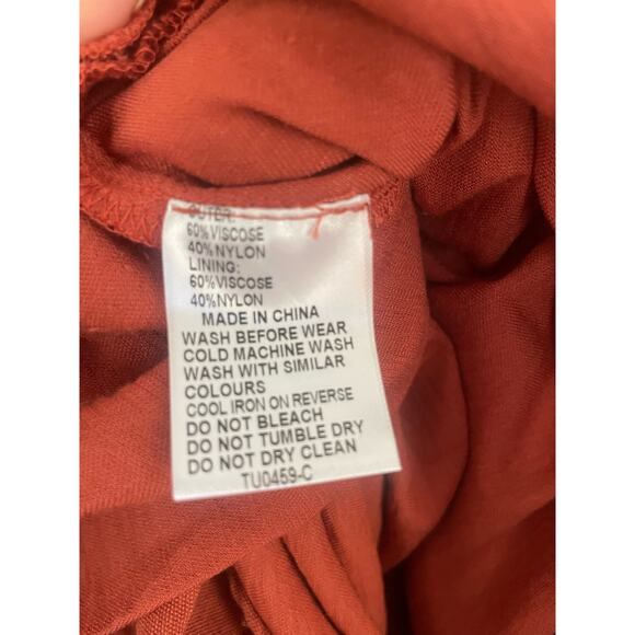 TUSSAH Maxie Wide Leg Wrap Jumpsuit in Rust Color - Picture 5 of 6